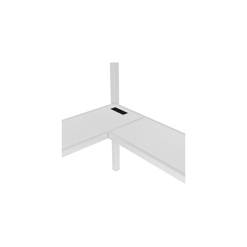 Twin XL Metal Loft Bed with L-Shaped Desk and Storage Stairs, White