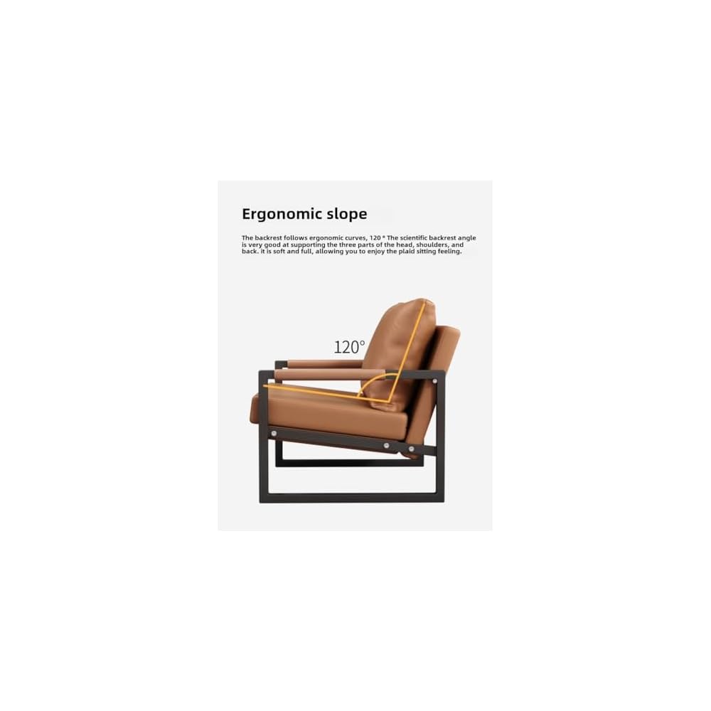 Luxury Ergonomic Lounge Chair with High-Density Foam (Brown)