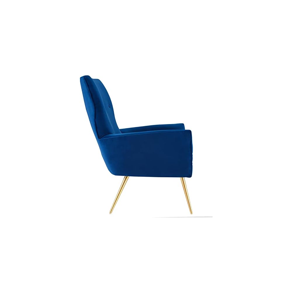 Modway Renata Modern Tufted Performance Velvet Armchair in Navy/Gold