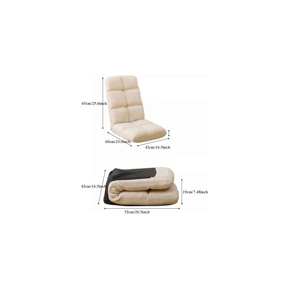 LSLYTQ Floor Chair, Home Balcony Bay Window Bed Single Person Lazy Little Sofa Chair Chair, Multi Functional Legless Floor Seat Comfortable Backrest Chair Foldable Adjustable Meditation Chair