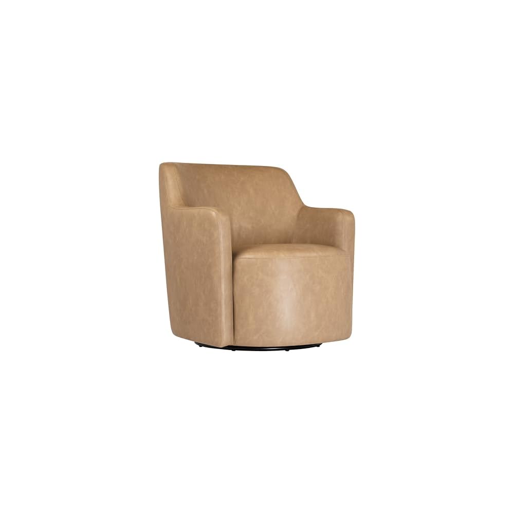 Spatial Order 360° Barrel Back Swivel Chair - White Boucle with Gray Yarn