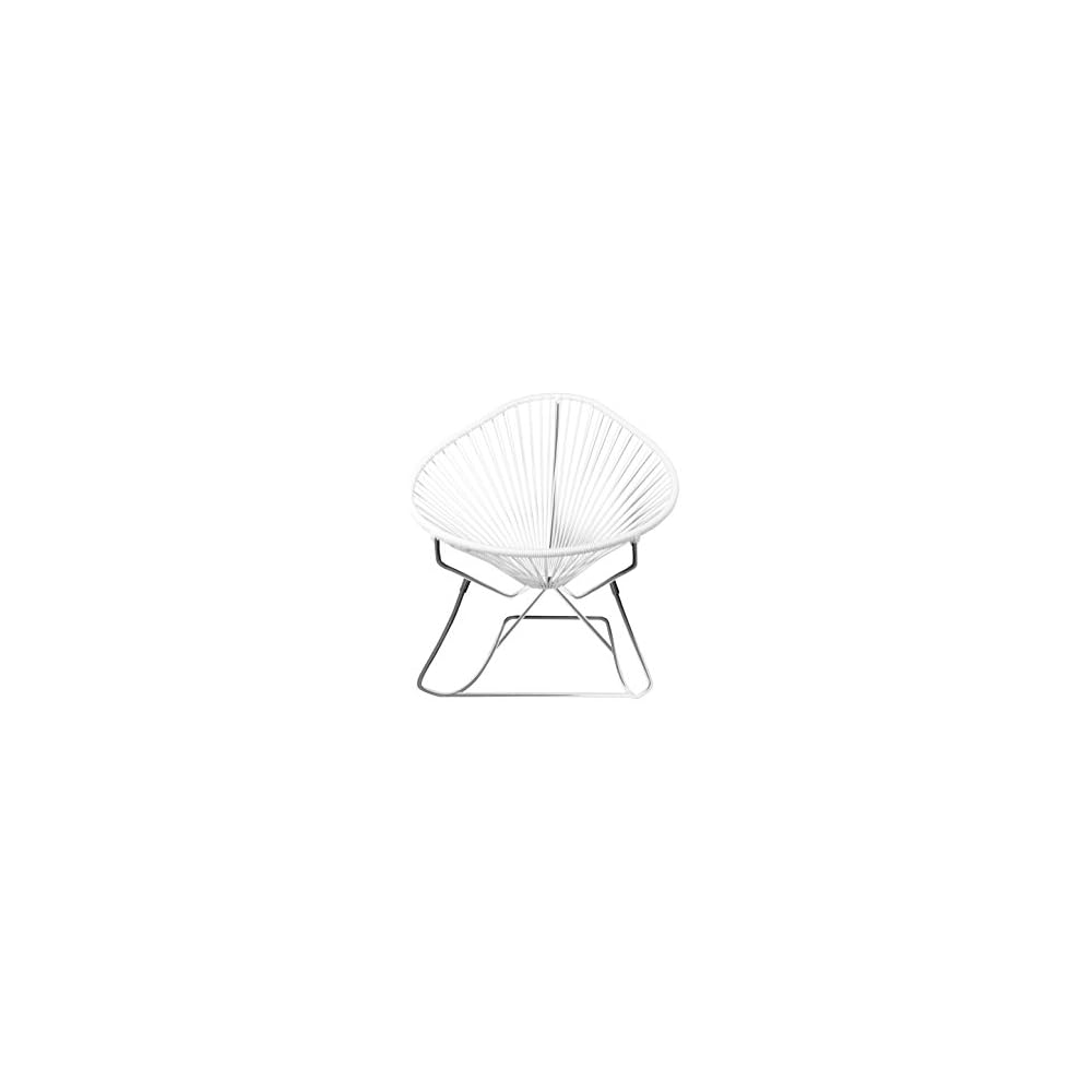 Innit Designs Acapulco Rocking Chair, Chrome Frame with Pink Weave