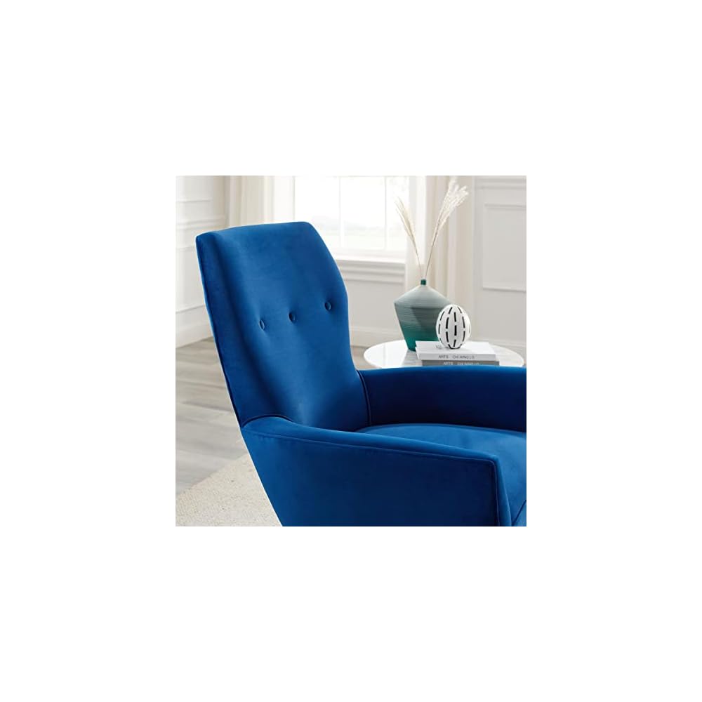 Modway Renata Modern Tufted Performance Velvet Armchair in Navy/Gold