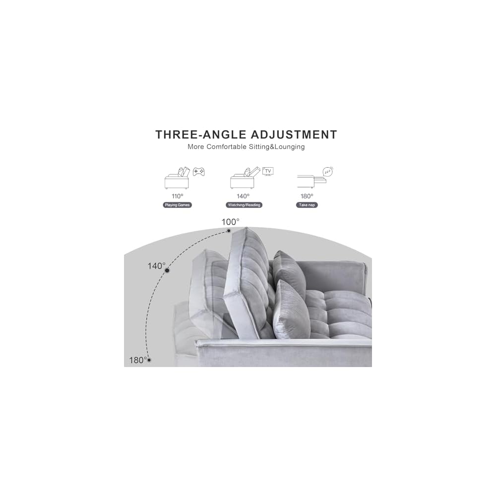 3 in 1 Convertible Sleeper Sofa Bed with Pull Out Couch Bed