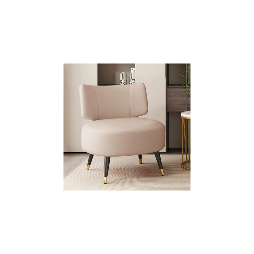 Single Sofa Chair Leather Accent Chair Modern Upholstered Armless Chair for Bedroom Negotiation Leisure Chair, Wide Seat Lazy Chair for Living Room, Office, Cafe(Nero)