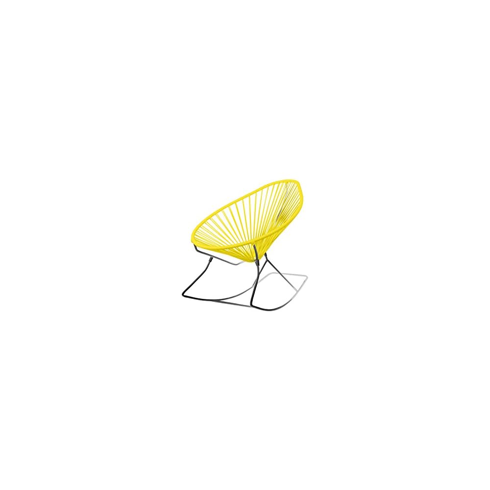 Innit Designs Acapulco Rocking Chair, Chrome Frame with Pink Weave