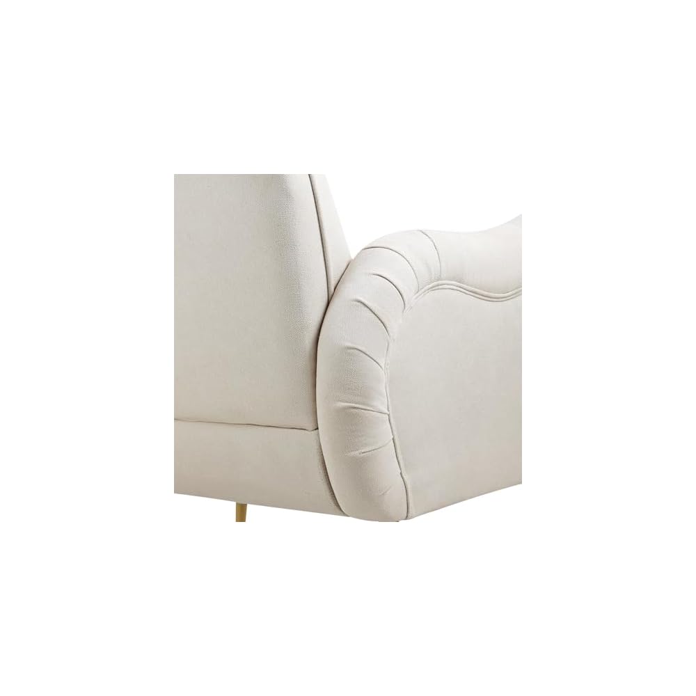 Stylish Snowflake Fabric Accent Chair with Metal Legs, Durable Single Sofa for Living Room, Bedroom, Dining Room, Holds 300lbs - Perfect Club Guest Seating