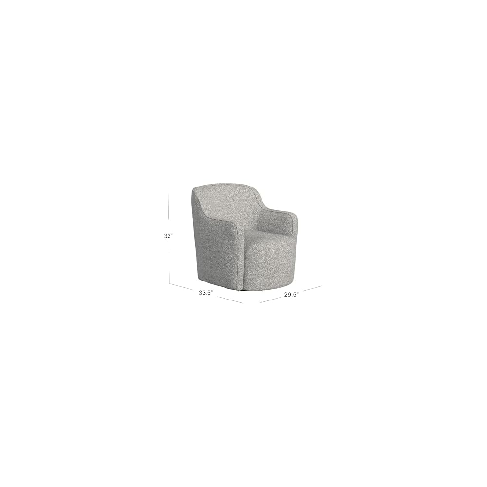 Spatial Order 360° Barrel Back Swivel Chair - White Boucle with Gray Yarn
