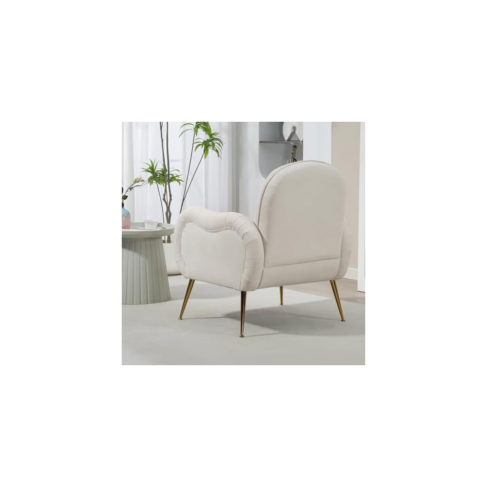 Stylish Snowflake Fabric Accent Chair with Metal Legs, Durable Single Sofa for Living Room, Bedroom, Dining Room, Holds 300lbs - Perfect Club Guest Seating