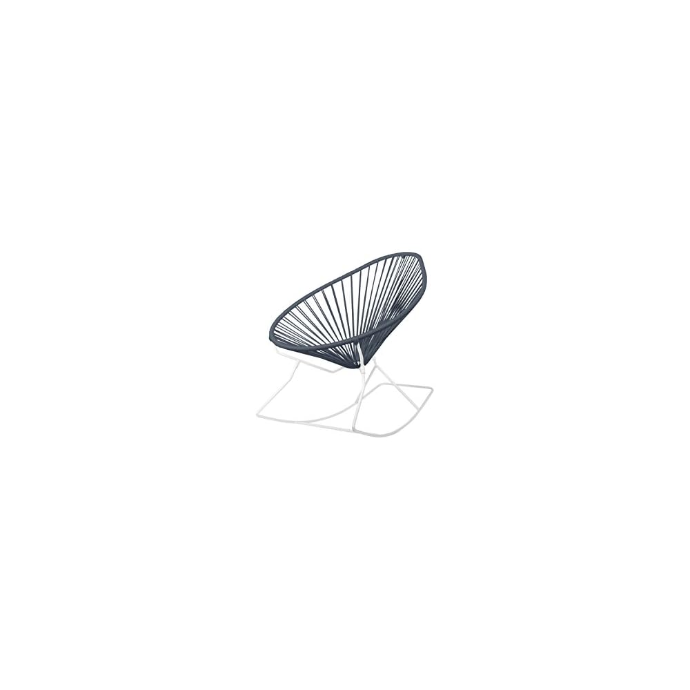 Innit Designs Acapulco Rocking Chair, Chrome Frame with Pink Weave