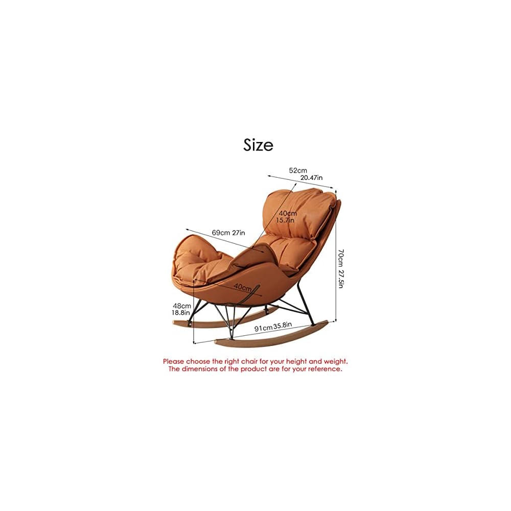 LSLYTQ Rocking Chair Comfy Chair for Bedroom,Upholsted Glid Chair air Reclin,forroom Office,Lazy Chair Chair