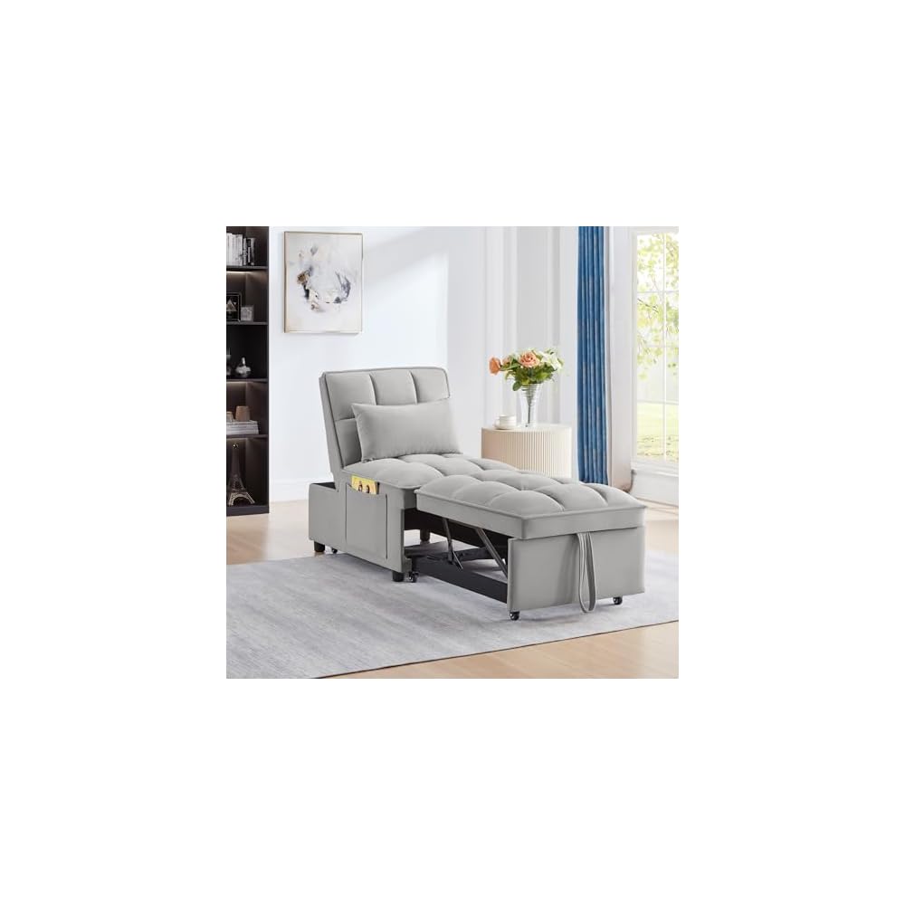 REYOUNG Convertible Sofa Bed, Gray