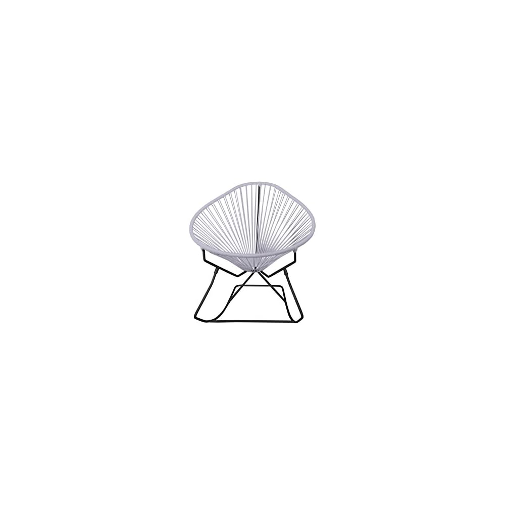 Innit Designs Acapulco Rocking Chair, Chrome Frame with Pink Weave