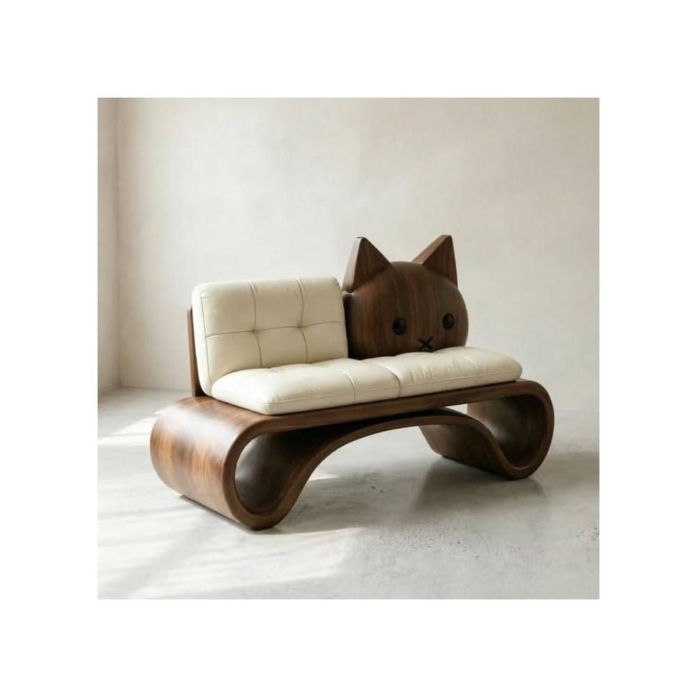 Modern Sculptural Ash Wood Accent Chair with Cream Bouclé Upholstery, Oversized Lounge Armchair for Living Room, Bedroom, Reading Nook and Hotel