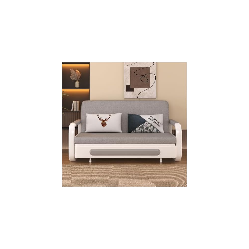 50.3" Convertible Pull Out Sleeper Sofa, Multi-Occasion Use, Grey