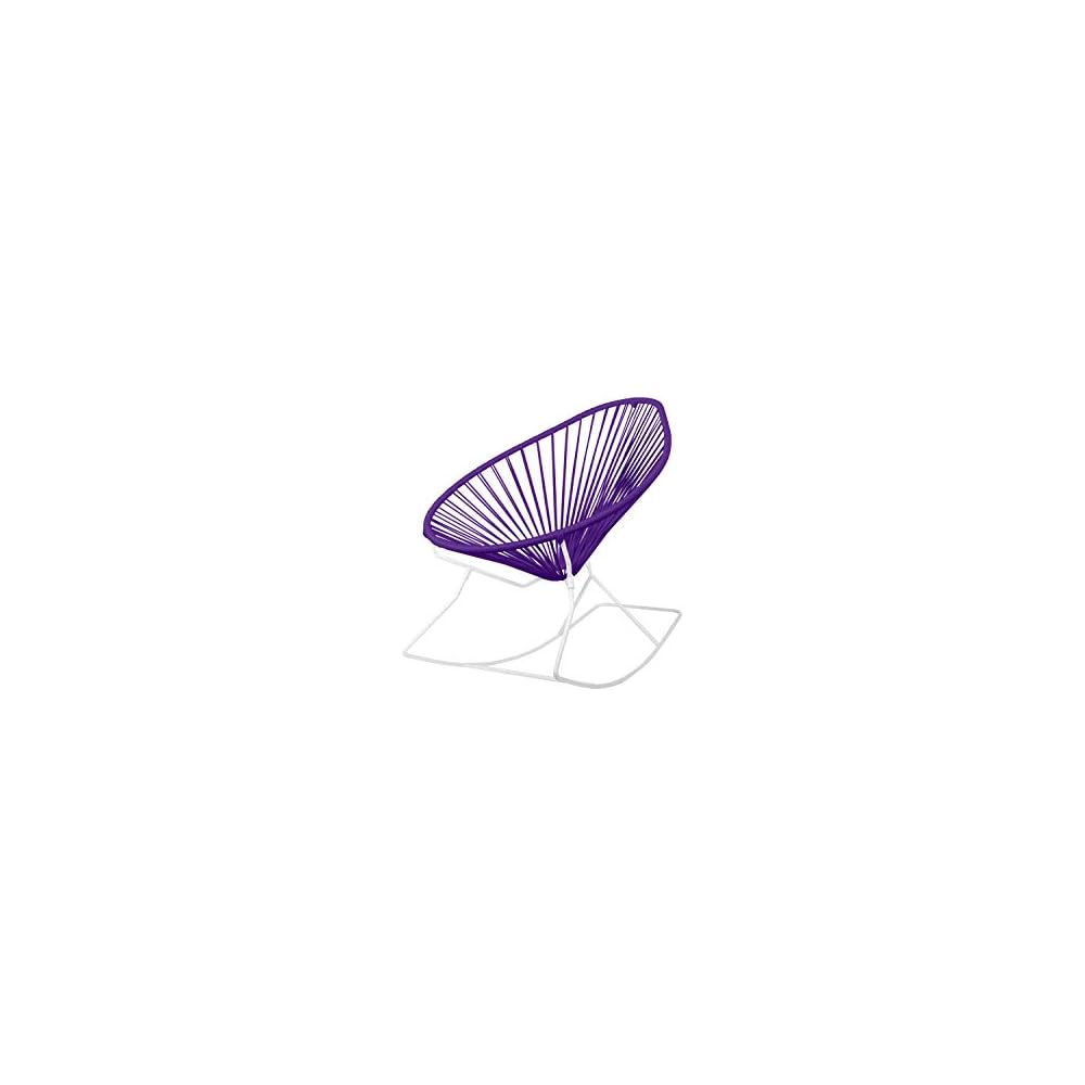 Innit Designs Acapulco Rocking Chair, Chrome Frame with Pink Weave