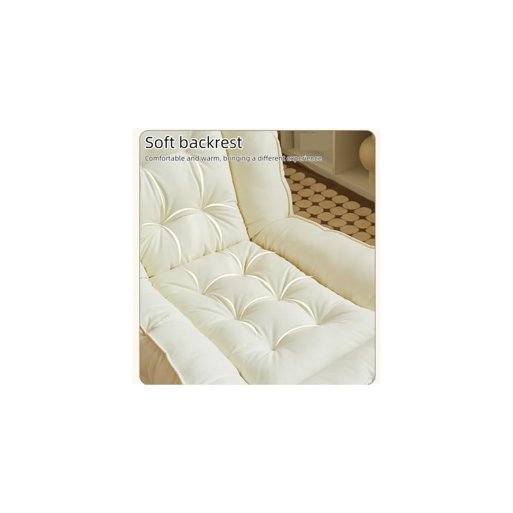 Folding Sofa Bed, Simple Lazy Chair with Multifunctional Cushion, Perfect for Bedroom, Balcony, Living Room, Leisure Room (White,23.6in)