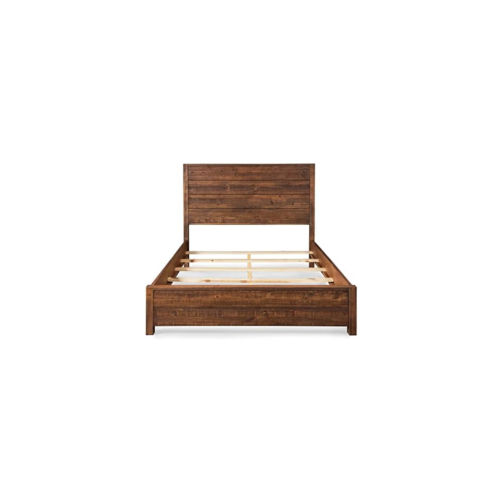 Grain Wood Furniture Montauk Solid Wood Bed, Queen Size, Rustic Walnut