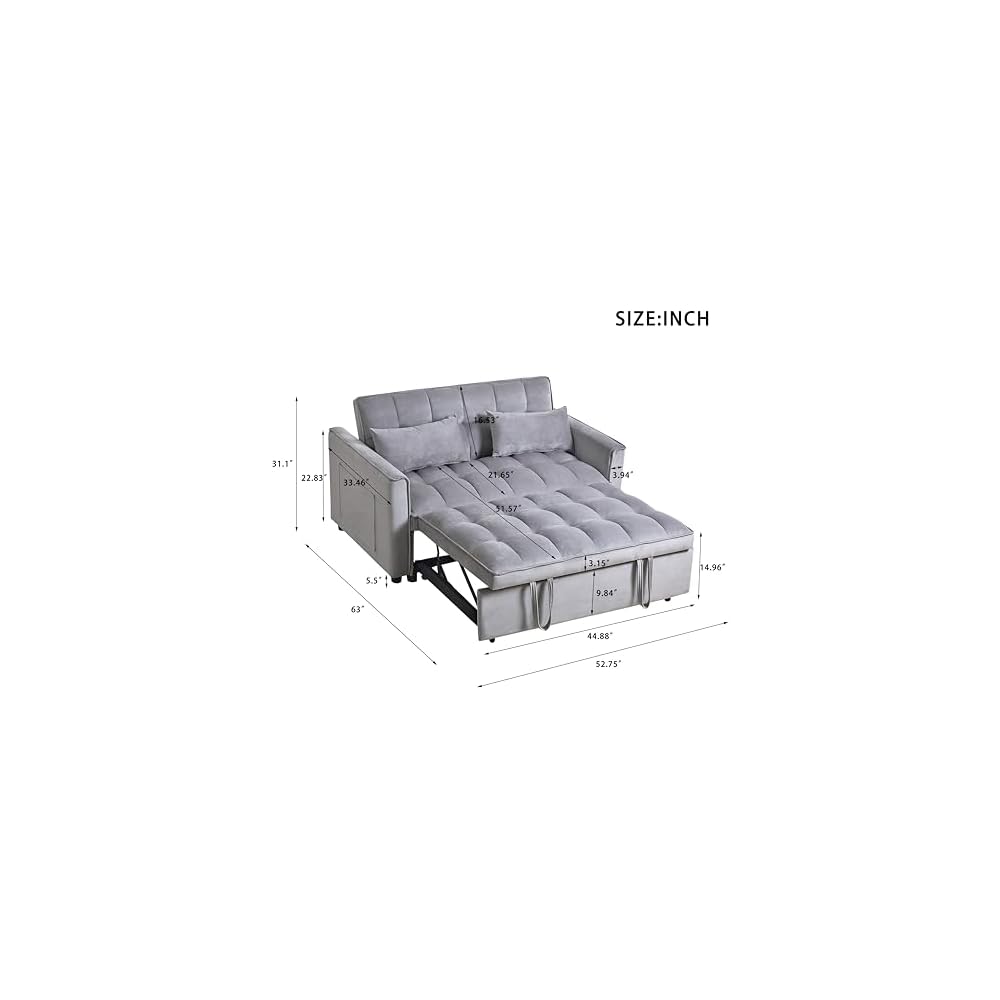 3 in 1 Convertible Sleeper Sofa Bed with Pull Out Couch Bed