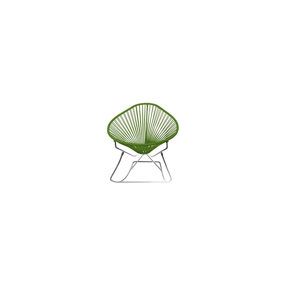 Innit Designs Acapulco Rocking Chair, Chrome Frame with Pink Weave