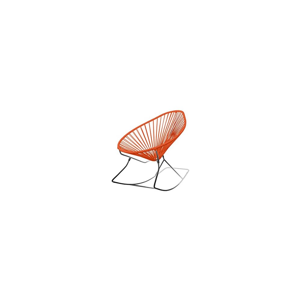 Innit Designs Acapulco Rocking Chair, Chrome Frame with Pink Weave