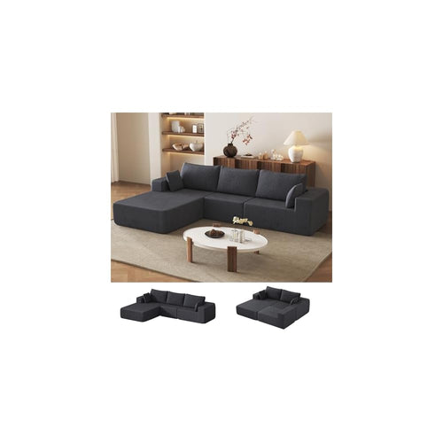 108" L-Shaped Sectional Boneless Couch for Living Room