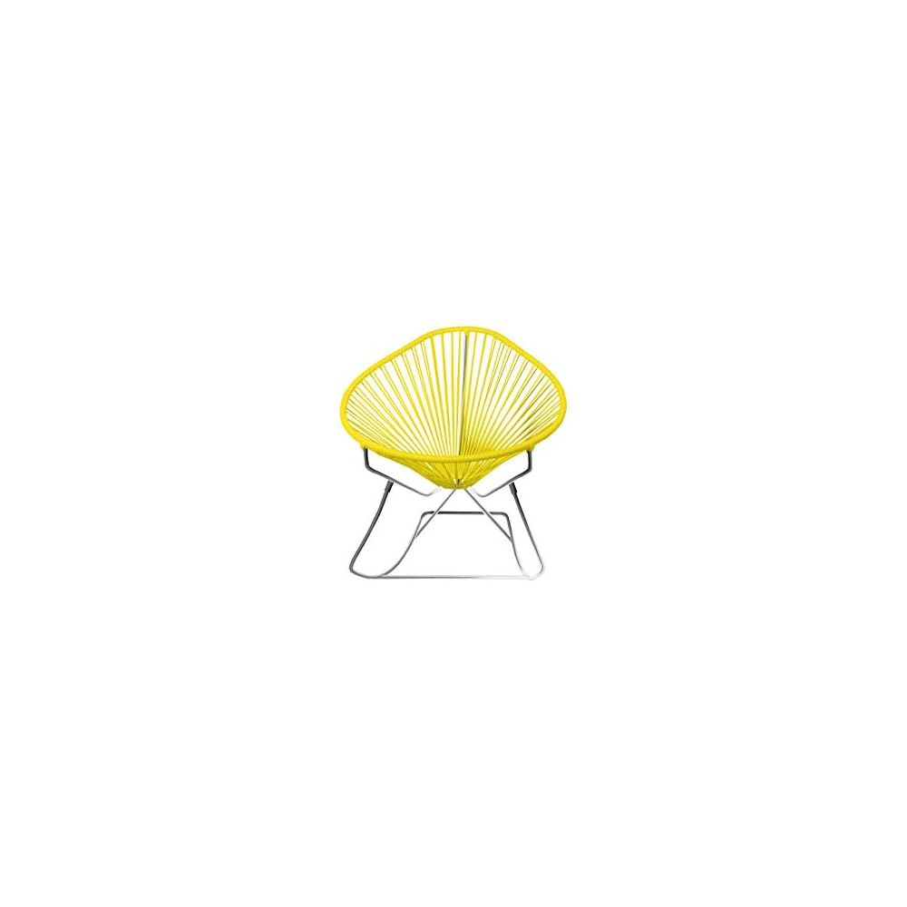 Innit Designs Acapulco Rocking Chair, Chrome Frame with Pink Weave