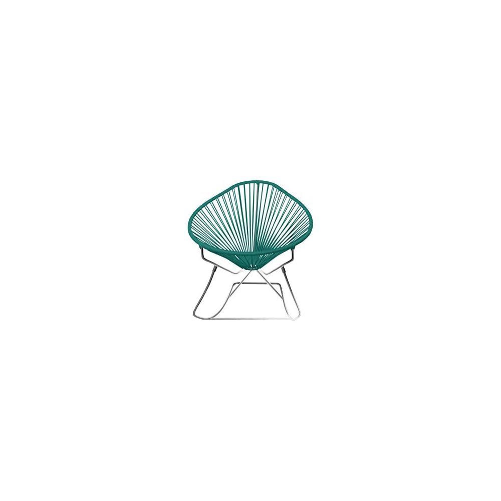 Innit Designs Acapulco Rocking Chair, Chrome Frame with Pink Weave