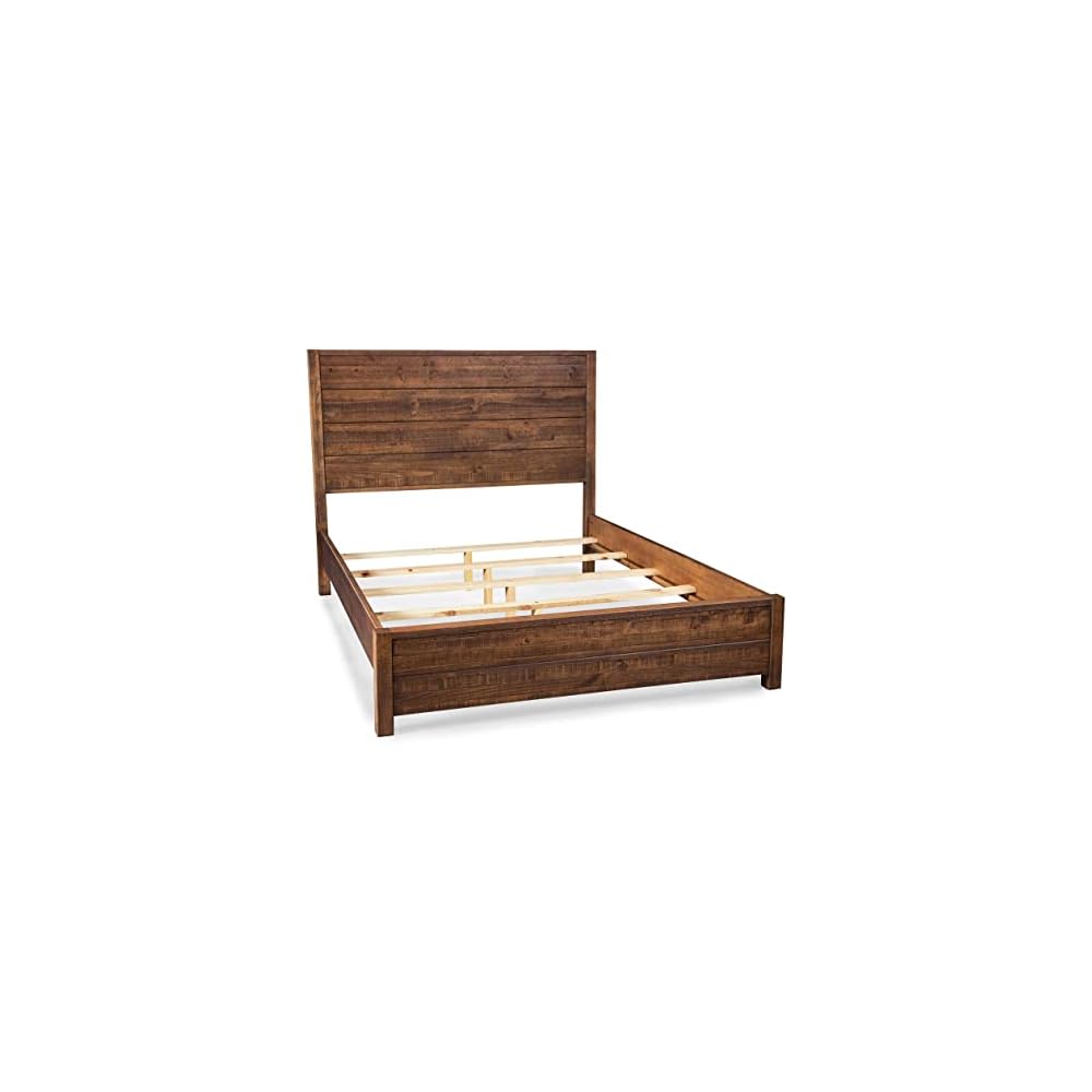 Grain Wood Furniture Montauk Solid Wood Bed, Queen Size, Rustic Walnut