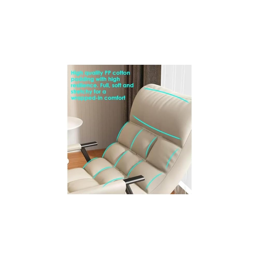 Modern Rocking Chair with Side Pockets - Comfy Recliner for Living Room & Bedroom, Stylish Lounge Armchair in Yellow - Perfect Occasional Chair for Relaxation