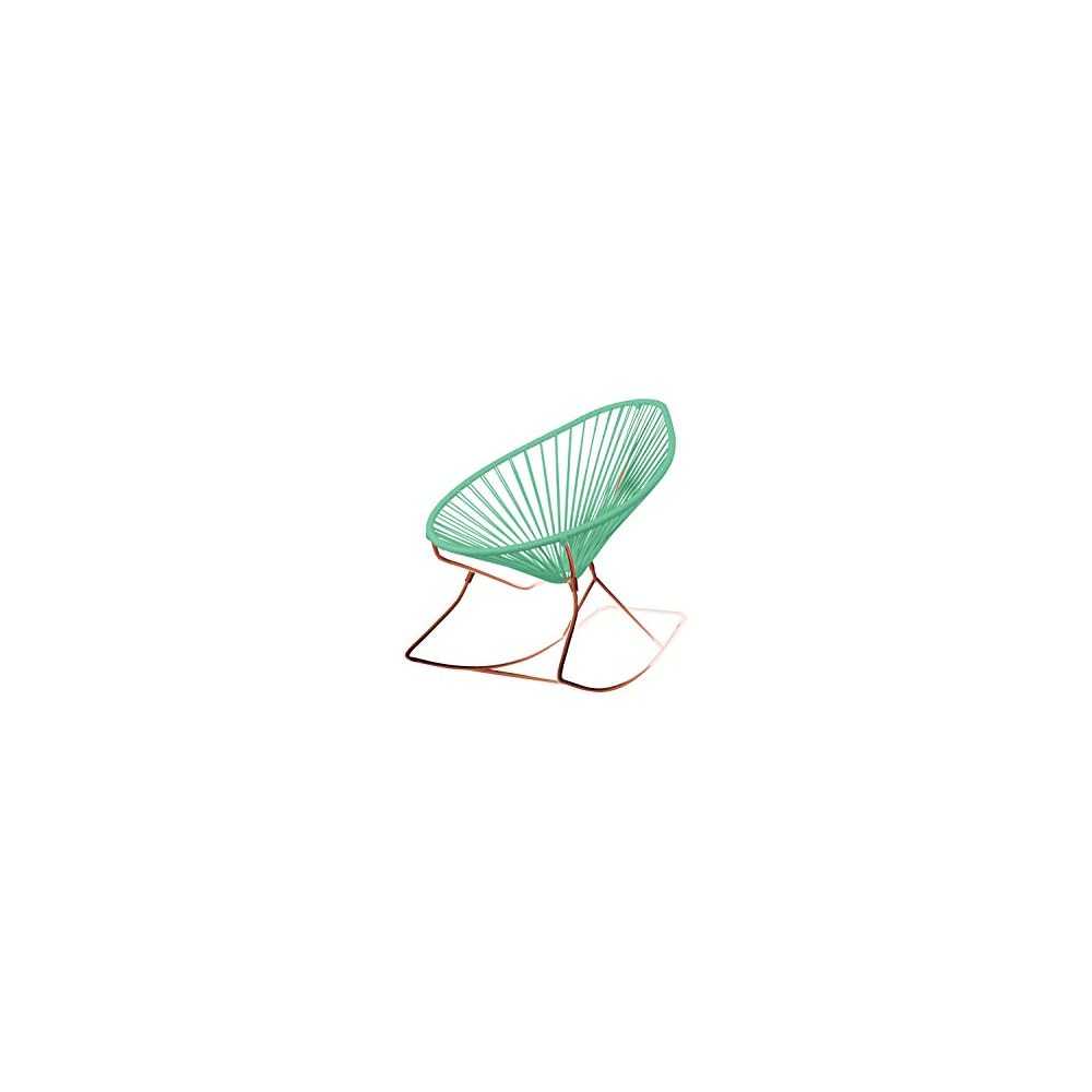 Innit Designs Acapulco Rocking Chair, Chrome Frame with Pink Weave