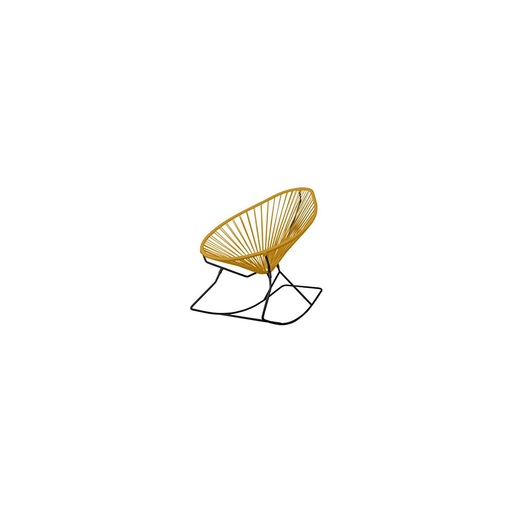 Innit Designs Acapulco Rocking Chair, Chrome Frame with Pink Weave
