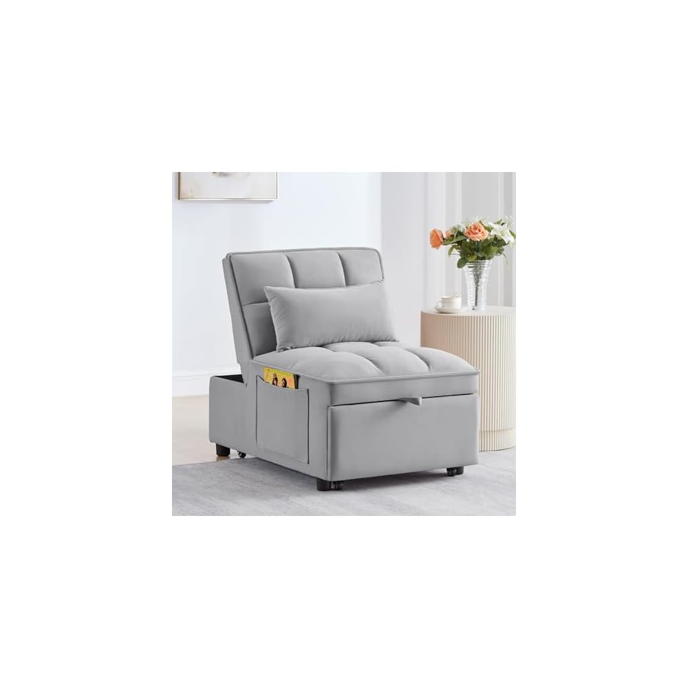 REYOUNG Convertible Sofa Bed, Gray