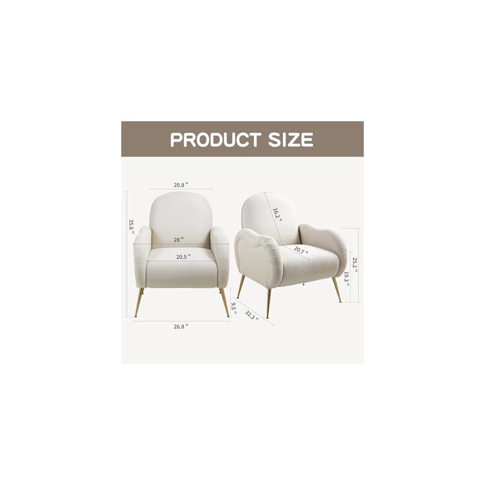 Stylish Snowflake Fabric Accent Chair with Metal Legs, Durable Single Sofa for Living Room, Bedroom, Dining Room, Holds 300lbs - Perfect Club Guest Seating