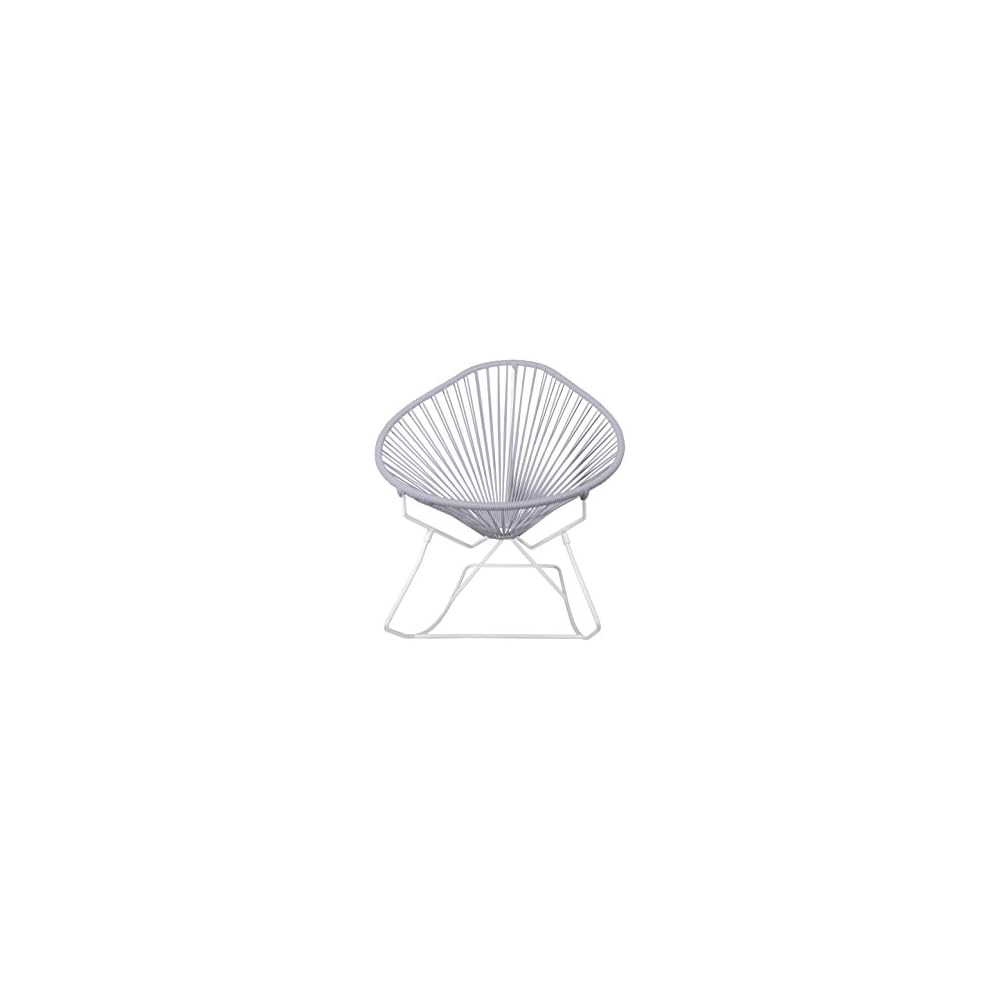 Innit Designs Acapulco Rocking Chair, Chrome Frame with Pink Weave