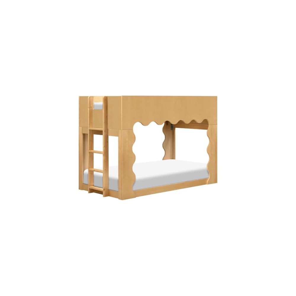 babyletto Kids Lido Wave Convertible Low Loft Twin Bed in Honey