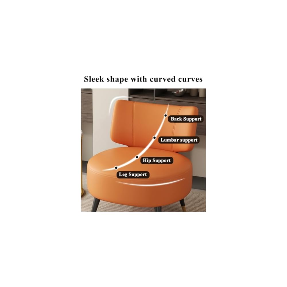 Single Sofa Chair Leather Accent Chair Modern Upholstered Armless Chair for Bedroom Negotiation Leisure Chair, Wide Seat Lazy Chair for Living Room, Office, Cafe(Nero)