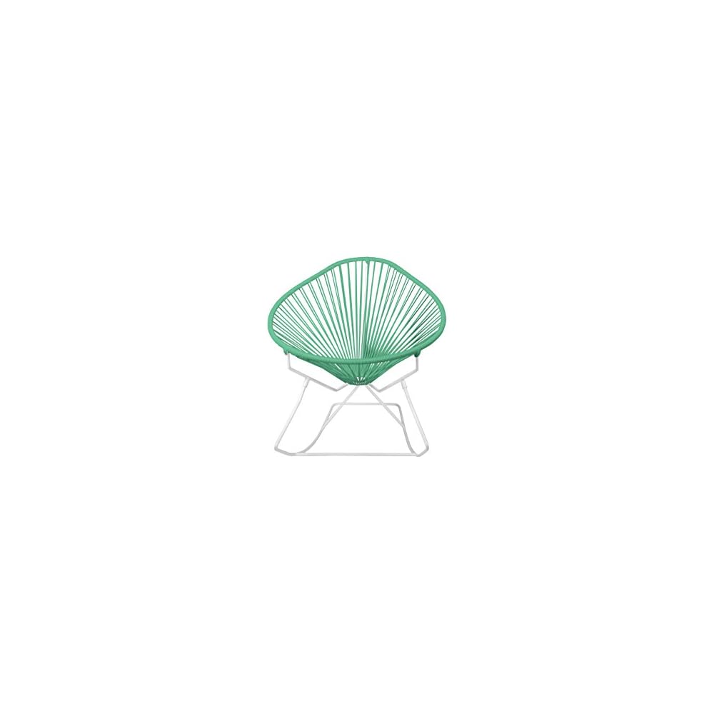 Innit Designs Acapulco Rocking Chair, Chrome Frame with Pink Weave