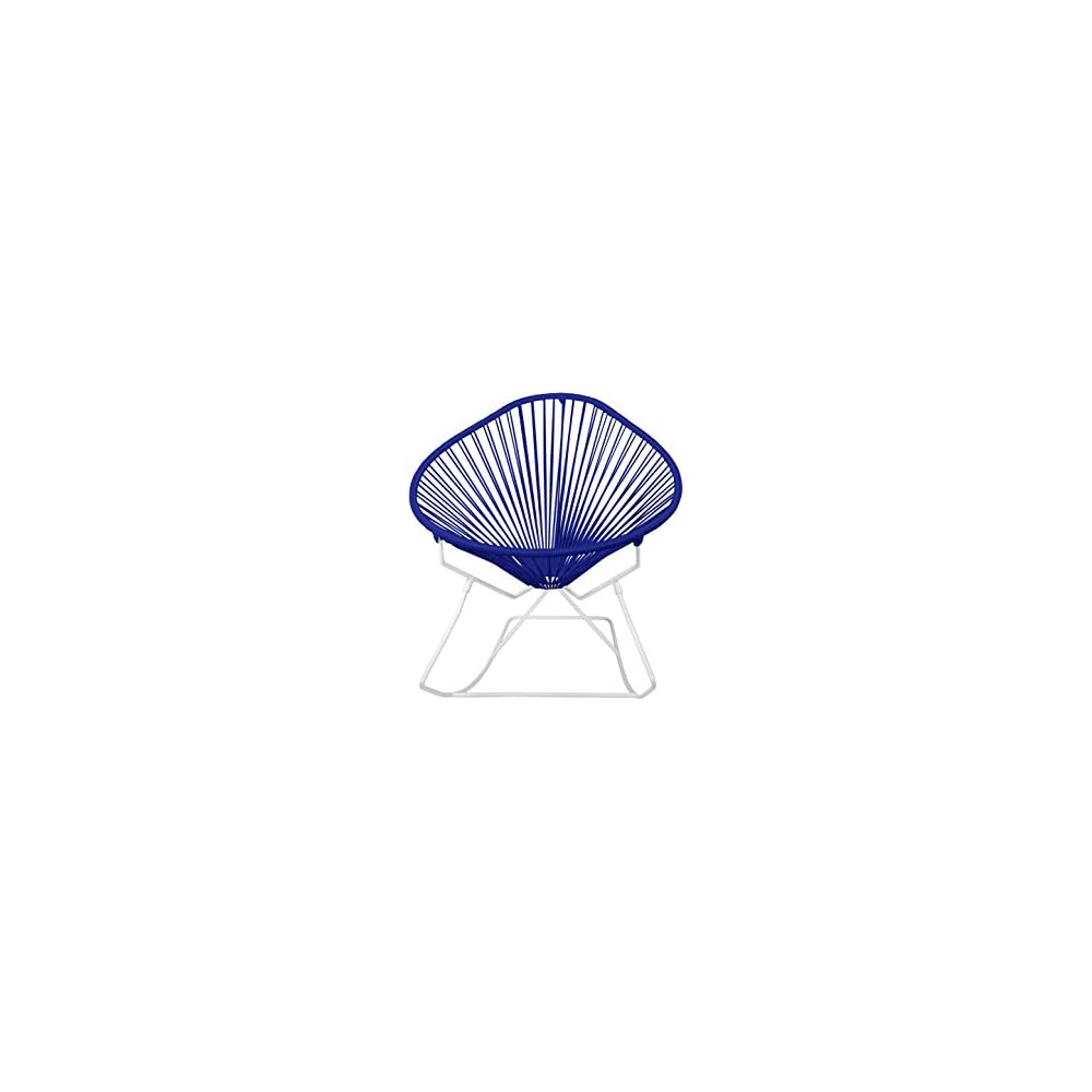 Innit Designs Acapulco Rocking Chair, Chrome Frame with Pink Weave