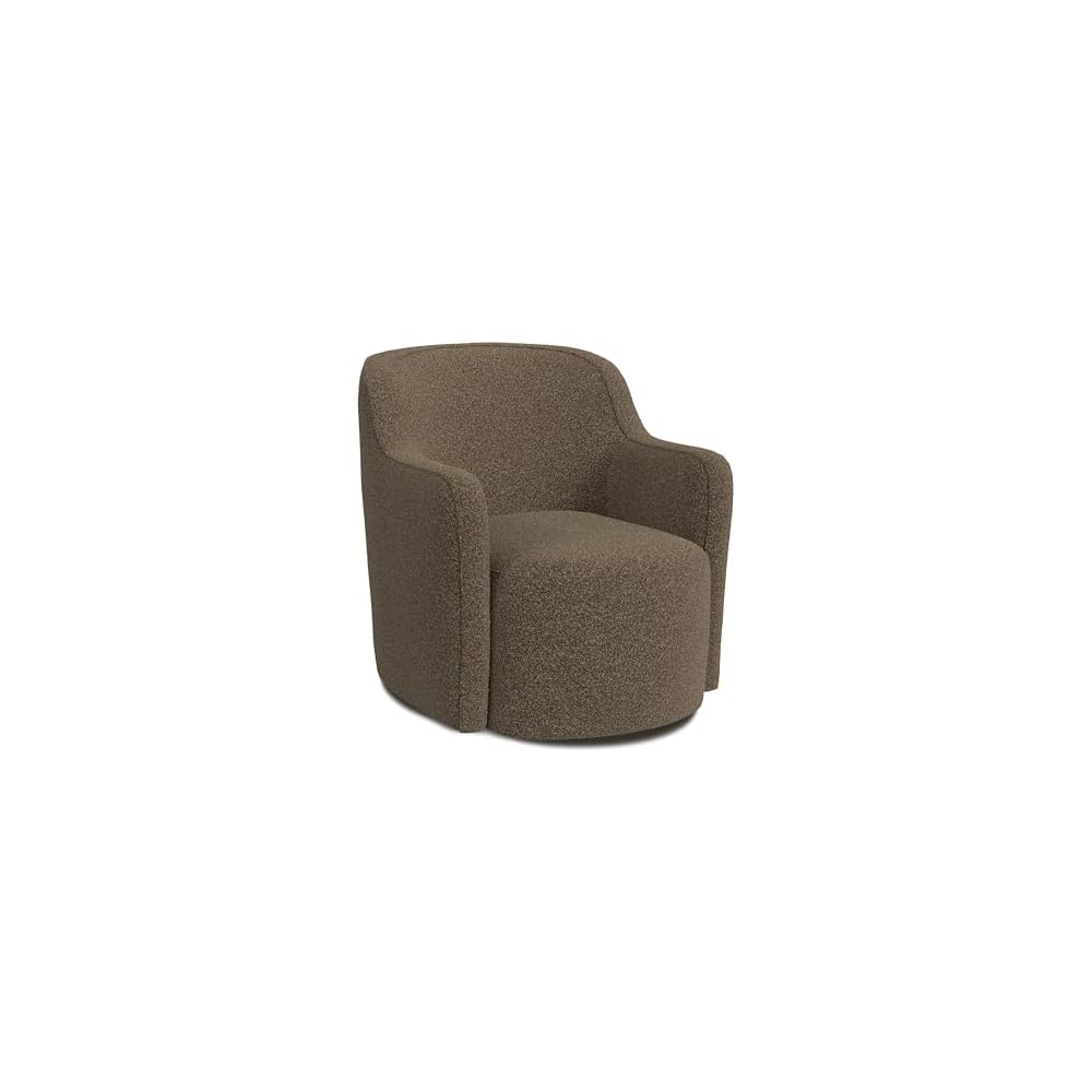 Spatial Order 360° Barrel Back Swivel Chair - White Boucle with Gray Yarn