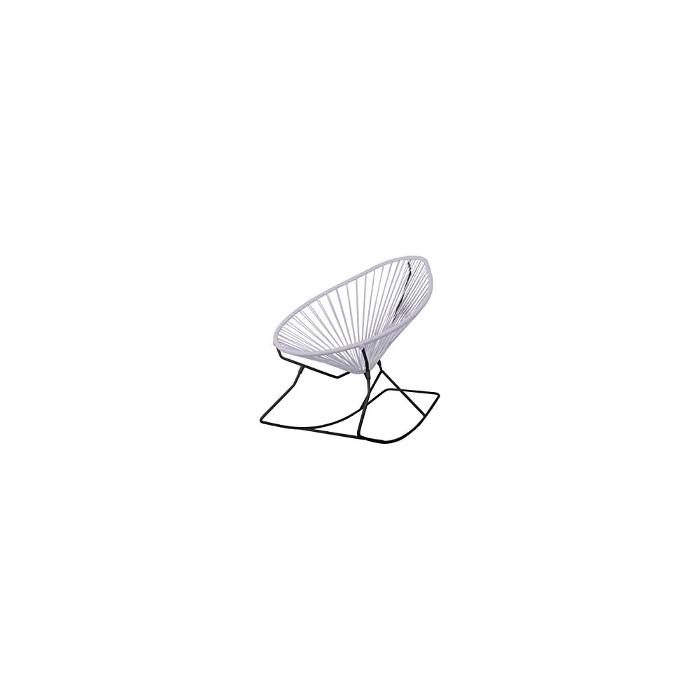 Innit Designs Acapulco Rocking Chair, Chrome Frame with Pink Weave