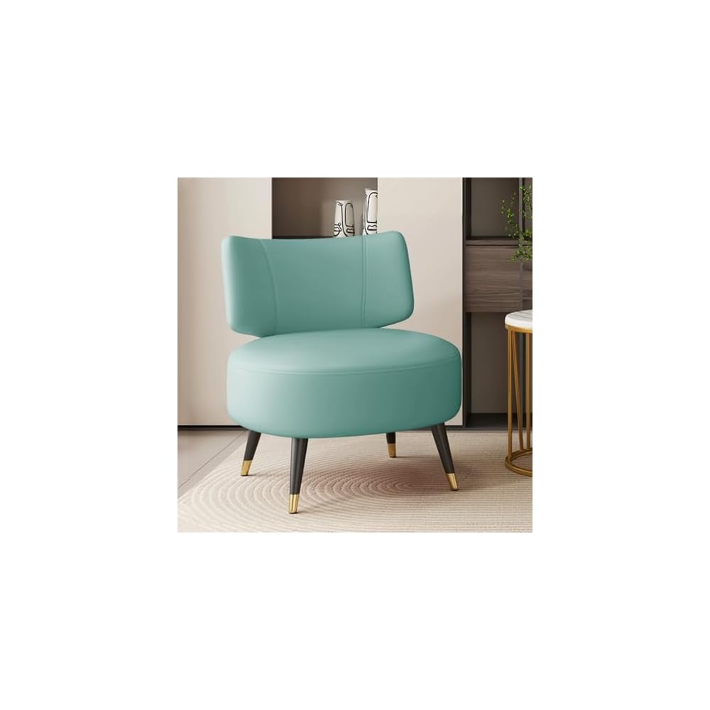 Single Sofa Chair Leather Accent Chair Modern Upholstered Armless Chair for Bedroom Negotiation Leisure Chair, Wide Seat Lazy Chair for Living Room, Office, Cafe(Nero)