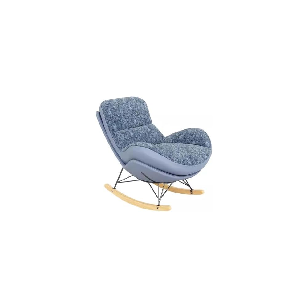 Upholstered Modern Rocking Chair with Double-Sided Cushion & Footrest, Comfortable Lazy Lounge Chair for Living Room, Stylish Side Chair for Relaxation