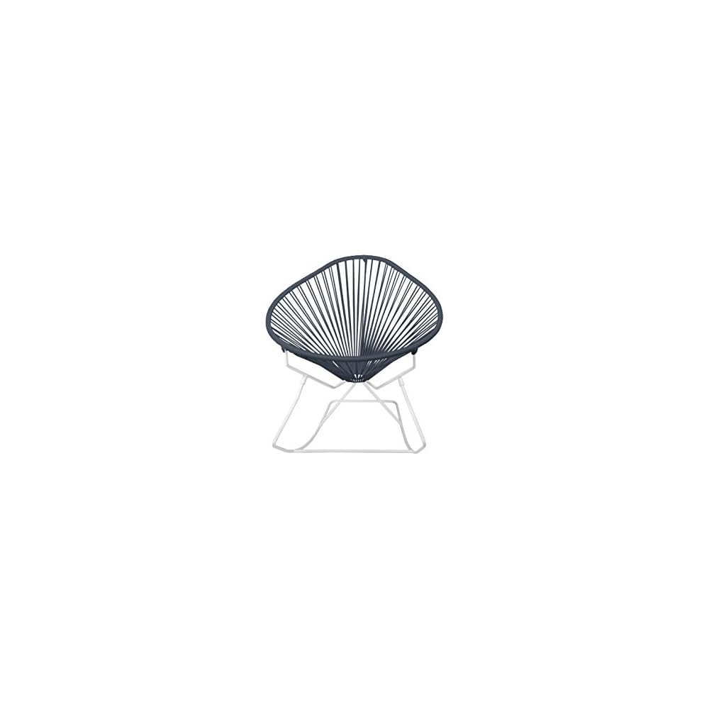 Innit Designs Acapulco Rocking Chair, Chrome Frame with Pink Weave