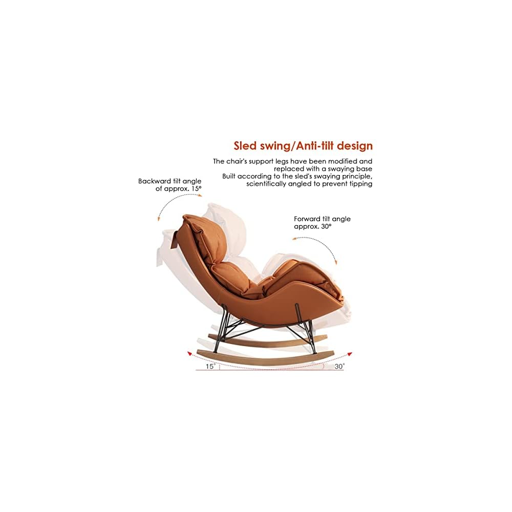 LSLYTQ Rocking Chair Comfy Chair for Bedroom,Upholsted Glid Chair air Reclin,forroom Office,Lazy Chair Chair