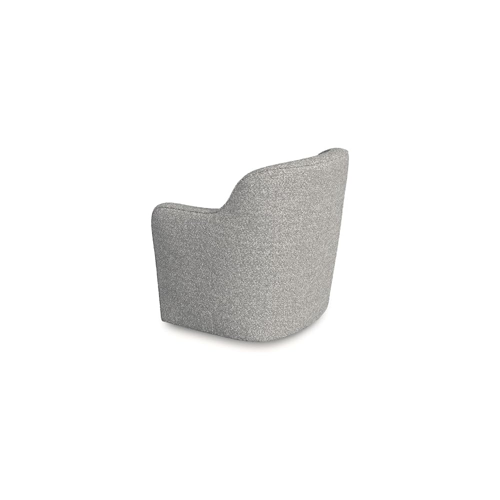 Spatial Order 360° Barrel Back Swivel Chair - White Boucle with Gray Yarn
