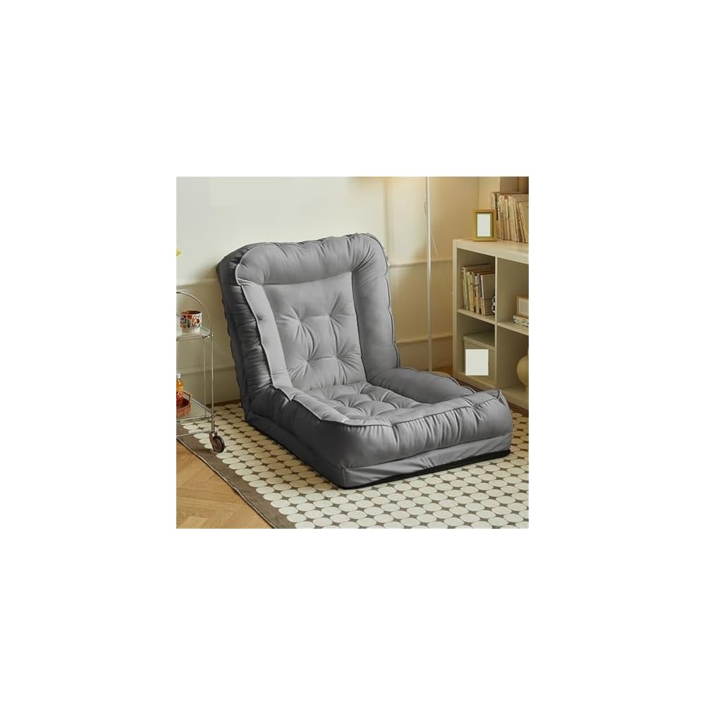Folding Sofa Bed, Simple Lazy Chair with Multifunctional Cushion, Perfect for Bedroom, Balcony, Living Room, Leisure Room (White,23.6in)