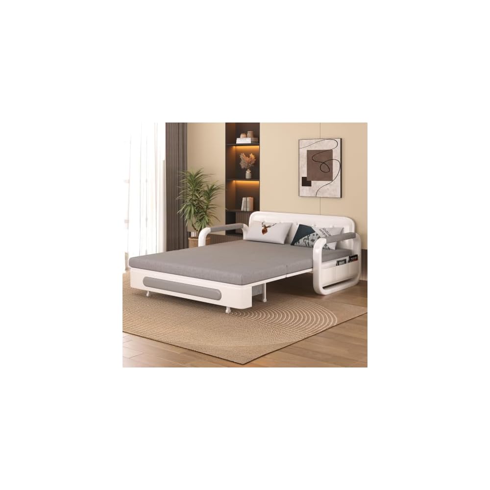 50.3" Convertible Pull Out Sleeper Sofa, Multi-Occasion Use, Grey