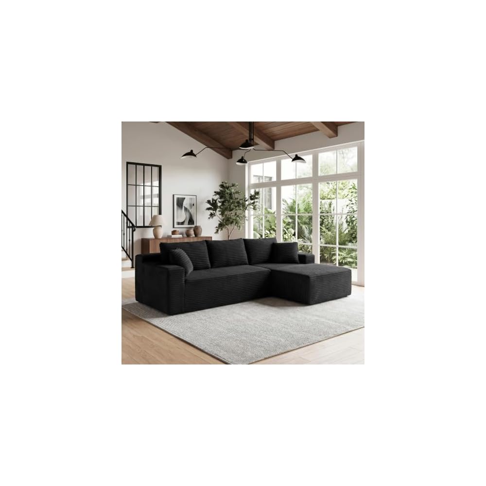 Boneless Couch Comfy Sectional Couches for Living Room,U Shaped Modular Cloud Couch Sofa, Minimalist Modular Sectional Sofa with Deep Seat