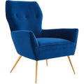 Modway Renata Modern Tufted Performance Velvet Armchair in Navy/Gold